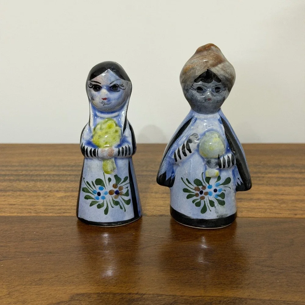 Vintage Tonala Mexico Pottery Nativity Set 12 Piece Ceramic Incomplete Folk Art